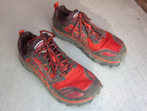The Lone Peak 3.0, the most recent iteration of Altra's popular cushioned trail shoe.