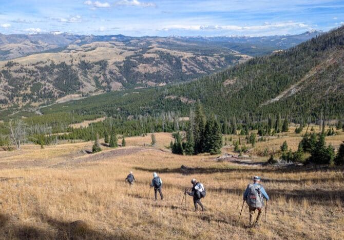 Off-trail hiking in the upper Lamar River watershed