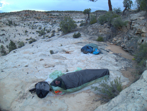 Cowboy camping in southern Utah, where the nights are almost always dry and bug-free. For such benign conditions, why carry much of a shelter?