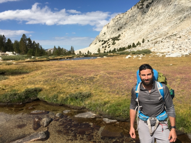 There were also meandering streams in alpine meadows throughout the trip and we took advantage of them to wash our feet and socks. Chris was a great companion and seemed to thrive in the mountain environment.