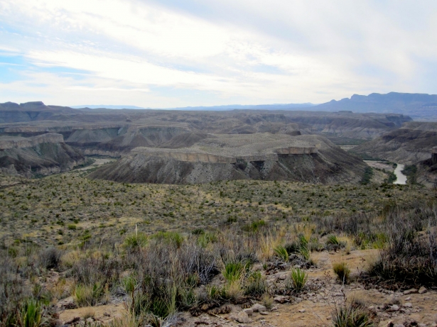 The view was worth the climb. From atop Mesa de Anguila, across the Rio Grande into Mexico. 