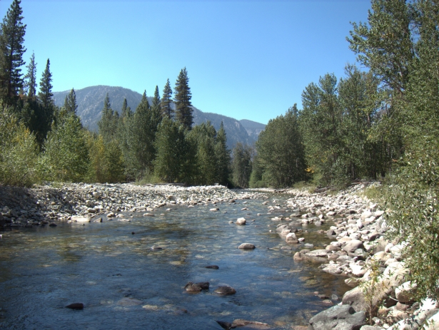The Middle Fork of the Kings River at Simpson Meadow, September of 2014, a drought year. It was barely deep enough to bath in, but imagine when the river is up to is banks during peak spring run-off.