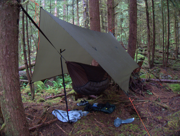 This camping spot was okay for a hammock, but impractical for a ground shelter. The camping zone was ideal for both, with ample thermal cover and wind protection.