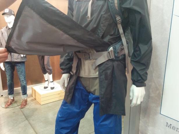The Cagoule with its hip belt vent, plus the Elite Chaps rather than conventional rain pants