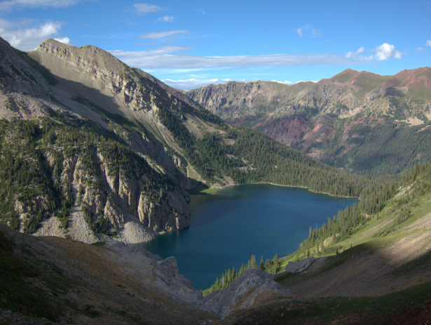 Snowmass Lake from below Trail Rider Pass