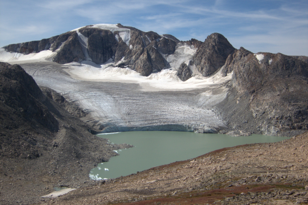 No, this is not Alaska, it’s still Wyoming. Klondike Peak, the Sourdough Glacier, and Iceberg Lake.
