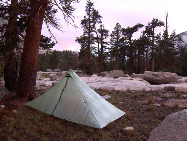 Table Creek campsite. On a route with such long stretches between good campsites, there is a strong argument for a full-sided shelter, with mids being the most storm-worthy for the weight. Combine it with a water-resistant bivy for cowboy camping on low-risk nights.